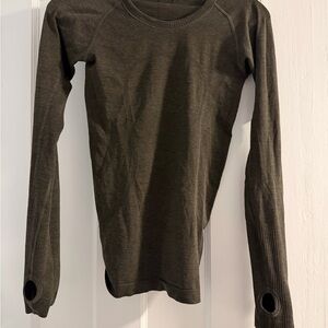 Olive Green Long Sleeve Lululemon Top